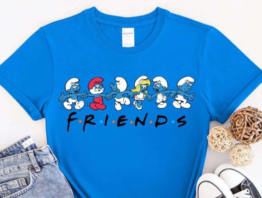 blue smurf friends inspired shirt