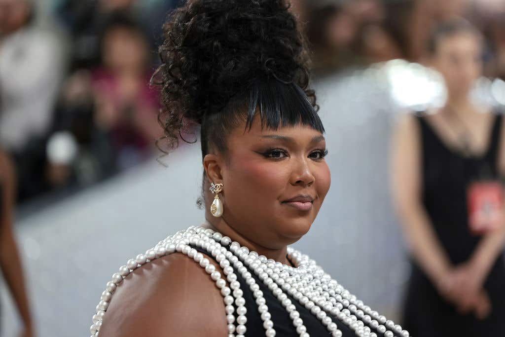 Lizzo at the 2023 Met Gala Celebrating "Karl Lagerfeld: A Line Of Beauty"