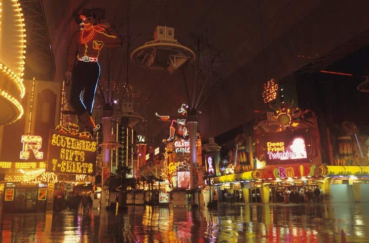 Fremont Street at night, Las Vegas, Nevada