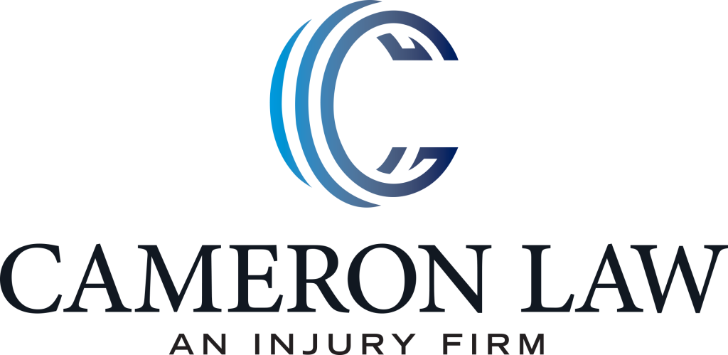 Cameron Law An Injury Firm Logo With A Large Blue C with the words Cameron Law underneath and below that the words saying An Injury Firm