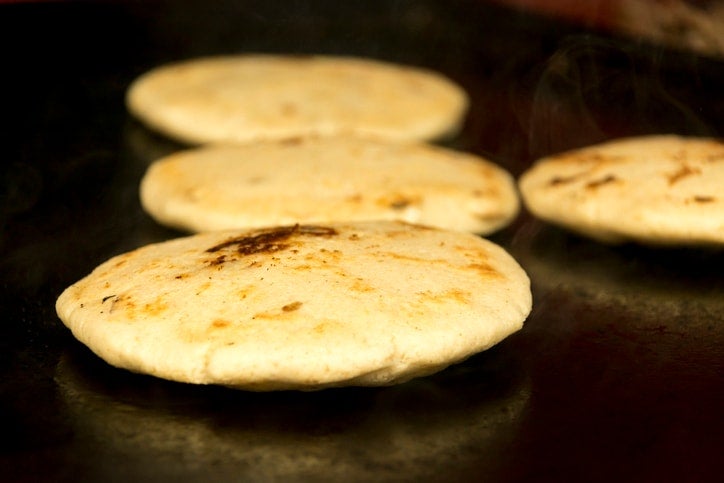 Pupusa on the griddle